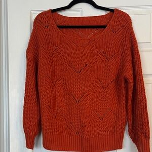 Women's Orange Knit Sweater